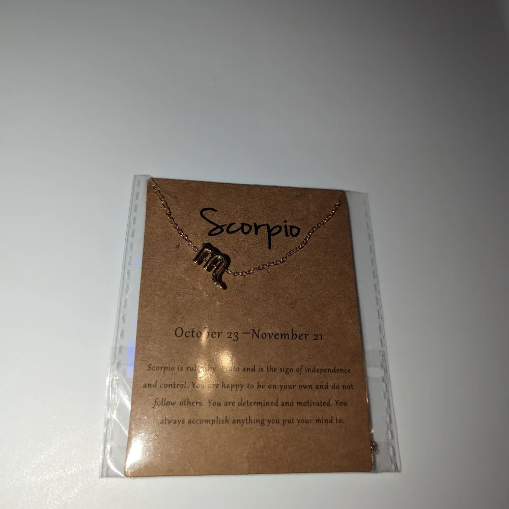 Zodiac Scorpio Sign fashion Necklace - Picture 2 of 10